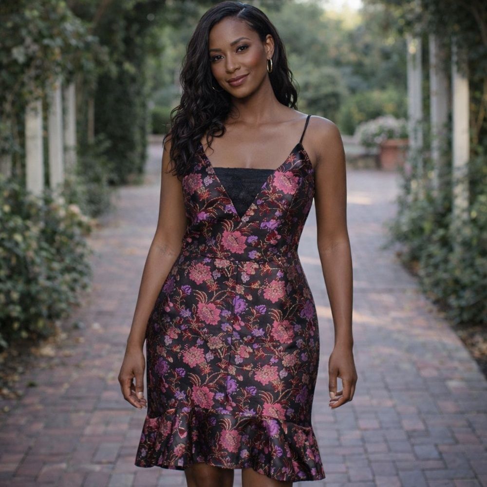 NWT Forest Lily Floral Brocade Party Dress